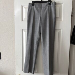 Ann Taylor Light Gray Straight-Leg Dress Trousers